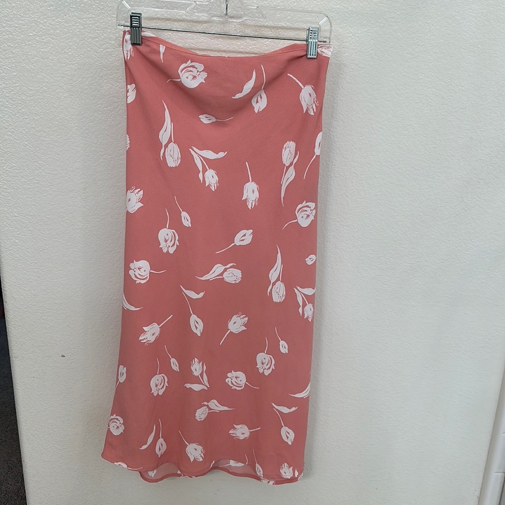 Pink floral skirt
